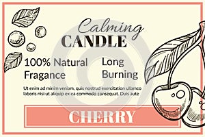 Calming candle, cherry scent natural fragrance