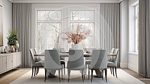 calming dining room gray photo