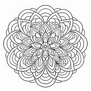 Calming Flower Coloring Page For Adults photo