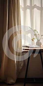 Calming And Introspective Living Room Table With Serene Aesthetic photo