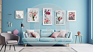 calming light blue wall photo