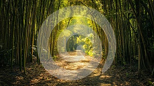 A Calming Path Through a Bamboo Forest