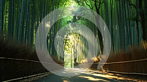 A Calming Path Through a Bamboo Forest