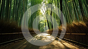 A Calming Path Through a Bamboo Forest