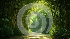A Calming Path Through a Bamboo Forest