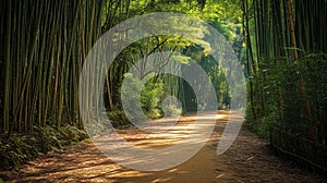 A Calming Path Through a Bamboo Forest