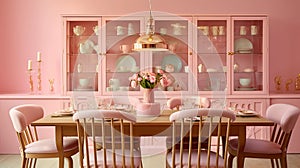 calming pink interior design photo