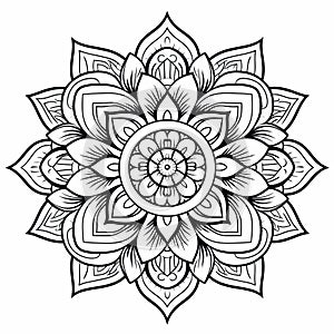 Calming And Realistic Mandala Flower Coloring Pages