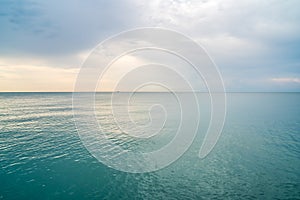 Calmness water and cloud skies above seascape