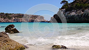 Calo des moro beach, mallorca spain. slow-motion