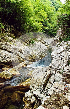 Calore River near Felitto in Campania, italy photo