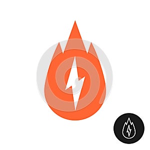 Calorie burn icon with fire and lightning bolt.