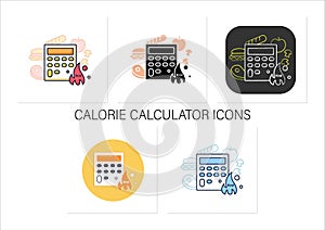 Calorie calculator chalk icon