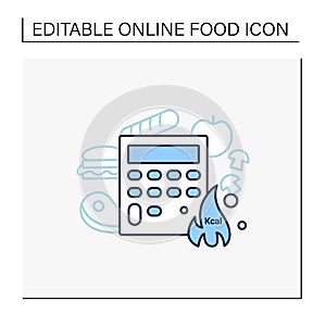 Calorie calculator line icon