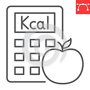 Calorie calculator line icon