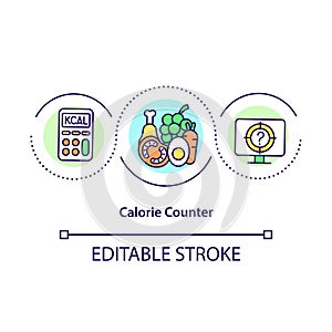 Calorie counter concept icon