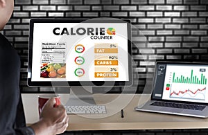 CALORIE counting counter application Medical eating healthy Die