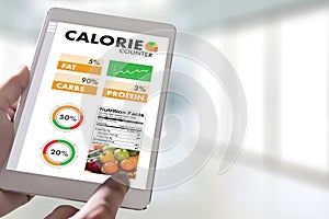 CALORIE counting counter application Medical eating healthy Die