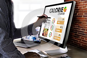 CALORIE counting counter application Medical eating healthy Die