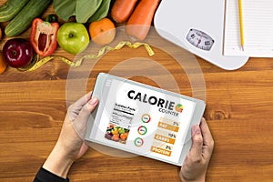 CALORIE counting counter application Medical eating healthy Die