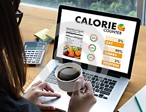 CALORIE counting counter application Medical eating healthy Die