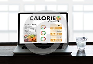 CALORIE counting counter application Medical eating healthy Die photo