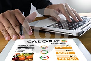 Calorie counting counter application medical eating healthy die photo