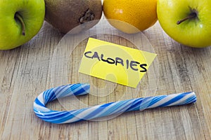 Calories choice concept