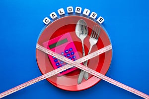 Calories counting , diet and  food control concept
