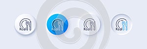 Calories line icon. Diet kcal sign. Line icons. Vector photo