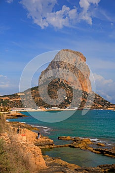 Calp Spain landmark rock Costa Blanca blue sea