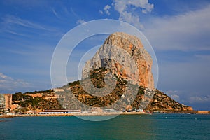 Calp Spain tourist attraction landmark rock Costa Blanca blue sea photo