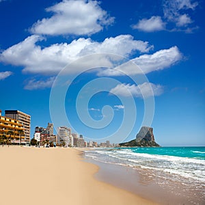 Calpe Alicante Arenal Bol beach with Penon de Ifach