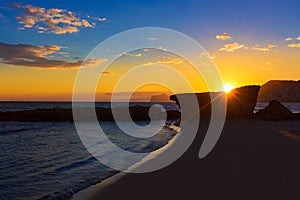 Calpe Alicante sunset at beach Cantal Roig photo