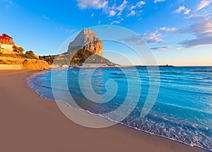 Calpe Alicante sunset at beach Cantal Roig photo