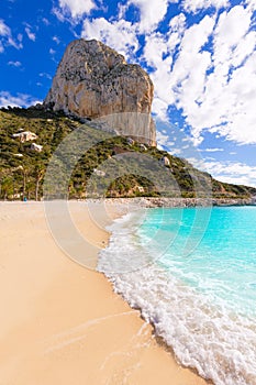 Calpe Cala el Raco beach in Mediterranean Alicante