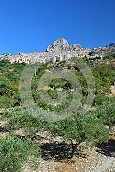 Caltabellotta cityscape in early morning Sicily Italy