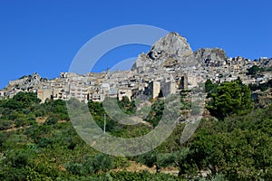 Caltabellotta cityscape in early morning Sicily Italy