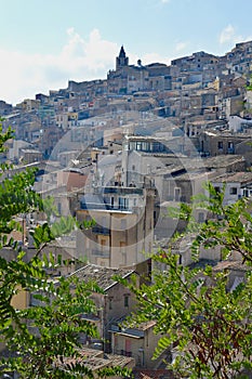 Caltabellotta cityscape in late afternoon Sicily Italy