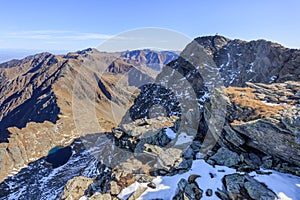 Caltun lake in Fagaras Mountains, Romania