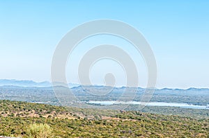 Calueque Dam in Angola is visible from road C46 in Namibia