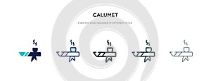 Calumet icon in different style vector illustration. two colored and black calumet vector icons designed in filled, outline, line