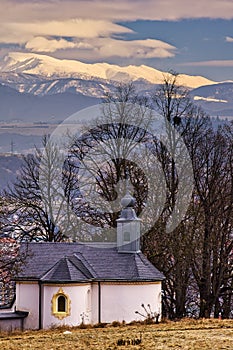 Calvary in Banska Bystrica and Low Tatras mountains