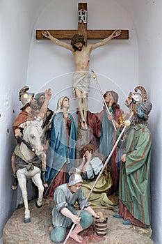 Calvary, Jesus dies on the Cross, church of St Matthew in Stitar, Croatia