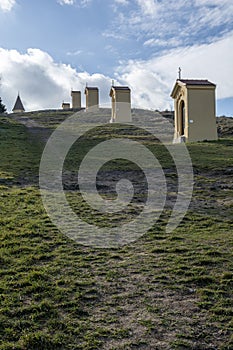 Calvary in Nitra, Slovakia. Chapel on the top of the hill