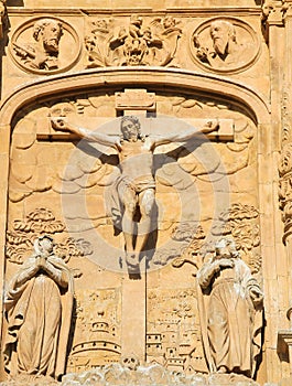Calvary Scene - bas relief at the Convento de San Esteban, Salamanca photo