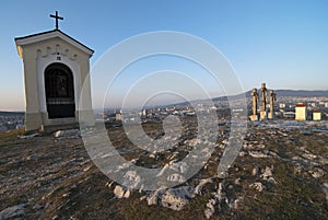 Calvary with three crosses