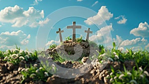 Calvary with Three Crosses, Religious Symbol photo