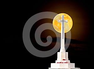 Calvary under the moonlight in the night.