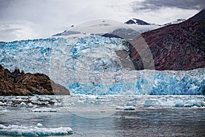Calving face of the Glacier in Tracy Arm Fjord, Alaska. photo